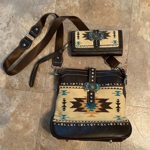Montana West cross body purse with matching wallet